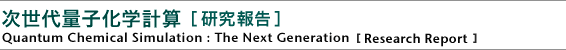 次世代量子化学計算 ［研究報告］
Quantum Chemical Simulation:The Next Generation
［Research Report］