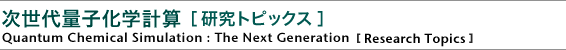 次世代量子化学計算 ［研究トピックス］
Quantum Chemical Simulation:The Next Generation
［Research Topics］