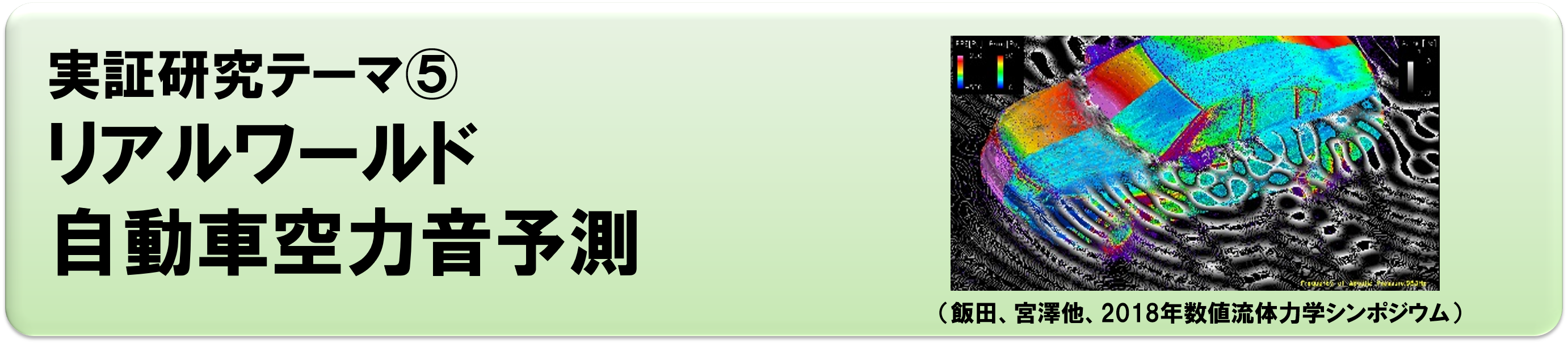 実証研究テーマ⑤：リアルワールド自動車空力音予測